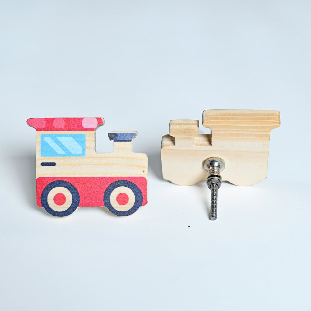 Handmade Pine Wood Train Kids Furniture Knob